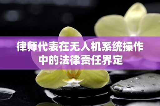 律师代表在无人机系统操作中的法律责任界定