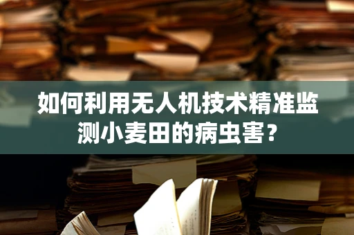 如何利用无人机技术精准监测小麦田的病虫害？