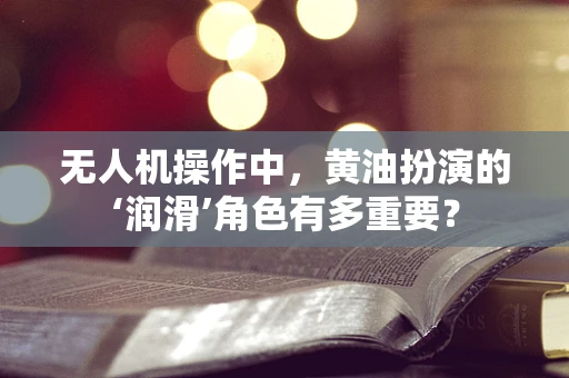 无人机操作中，黄油扮演的‘润滑’角色有多重要？