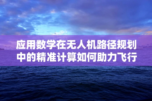 应用数学在无人机路径规划中的精准计算如何助力飞行安全？