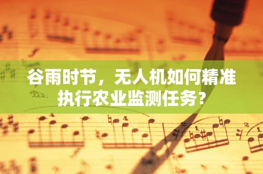 谷雨时节，无人机如何精准执行农业监测任务？