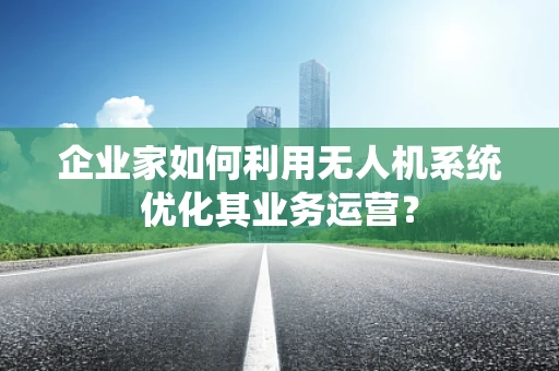 企业家如何利用无人机系统优化其业务运营？