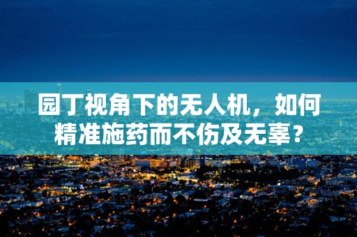园丁视角下的无人机，如何精准施药而不伤及无辜？