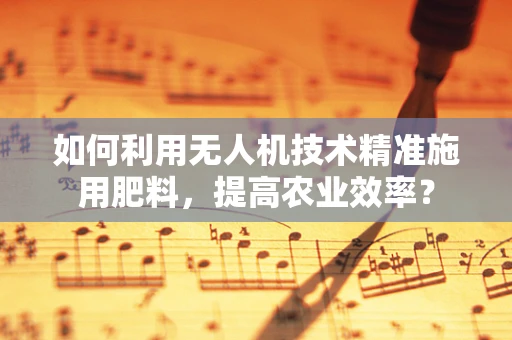 如何利用无人机技术精准施用肥料，提高农业效率？