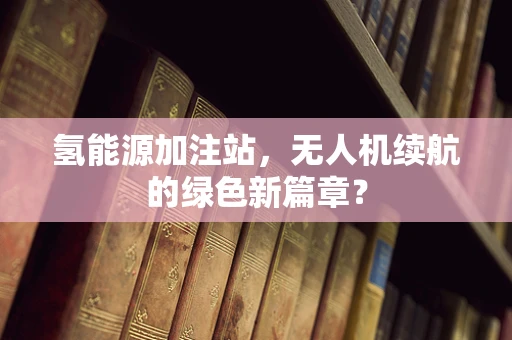 氢能源加注站，无人机续航的绿色新篇章？