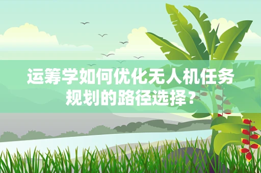 运筹学如何优化无人机任务规划的路径选择？