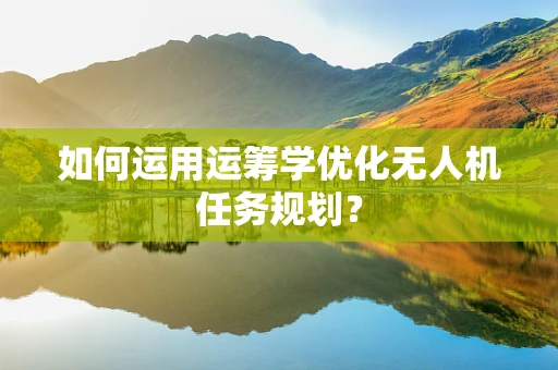 如何运用运筹学优化无人机任务规划？
