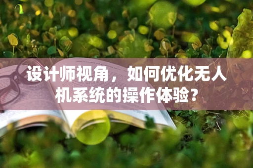 设计师视角，如何优化无人机系统的操作体验？