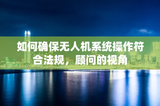 如何确保无人机系统操作符合法规，顾问的视角
