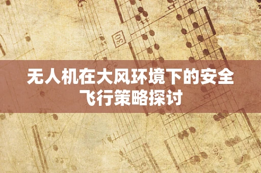 无人机在大风环境下的安全飞行策略探讨