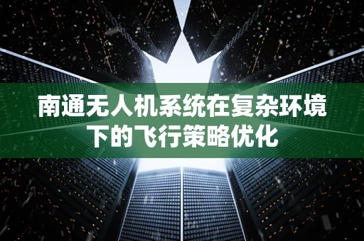 南通无人机系统在复杂环境下的飞行策略优化