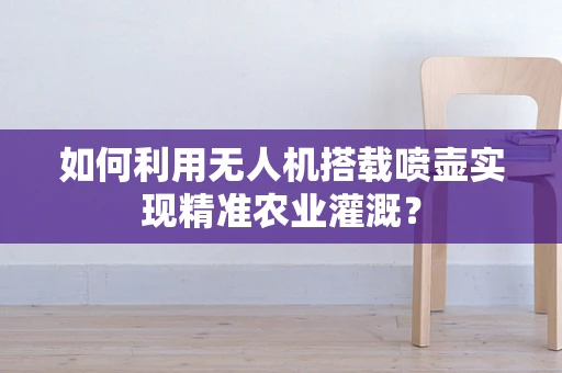 如何利用无人机搭载喷壶实现精准农业灌溉？
