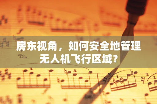 房东视角，如何安全地管理无人机飞行区域？
